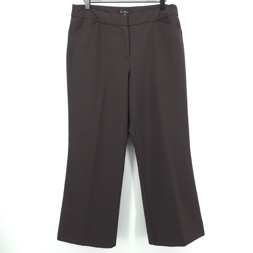 Nicole Miller Womens Pants 10 Brown Dress Trousers Workwear NFMM7305